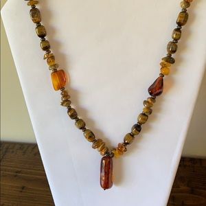 Amber & Tiger Eye Necklace